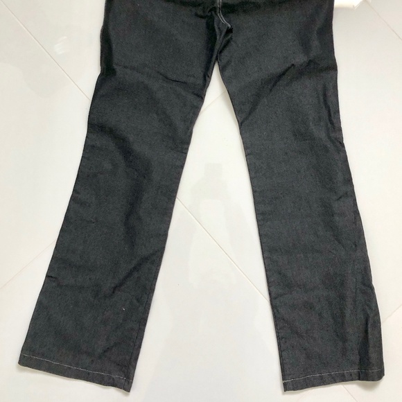 Escada Jeans 5-Pocket Flare Hem Black Wash Embroidery Pockets Size 40 - Picture 4 of 8